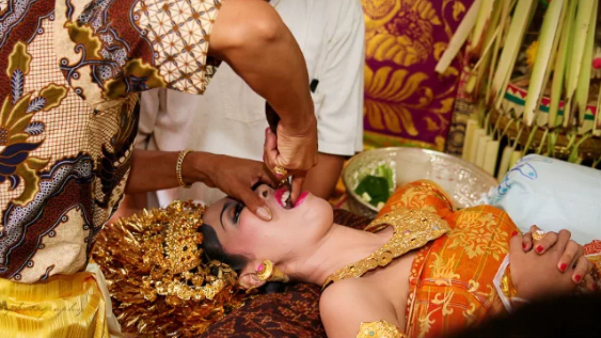 upacara metatah tooth filing ceremony in bali