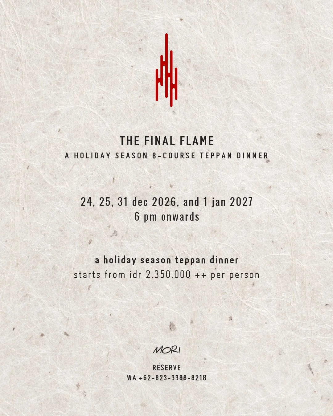 holiday season dinners at mori teppanyaki in ubud