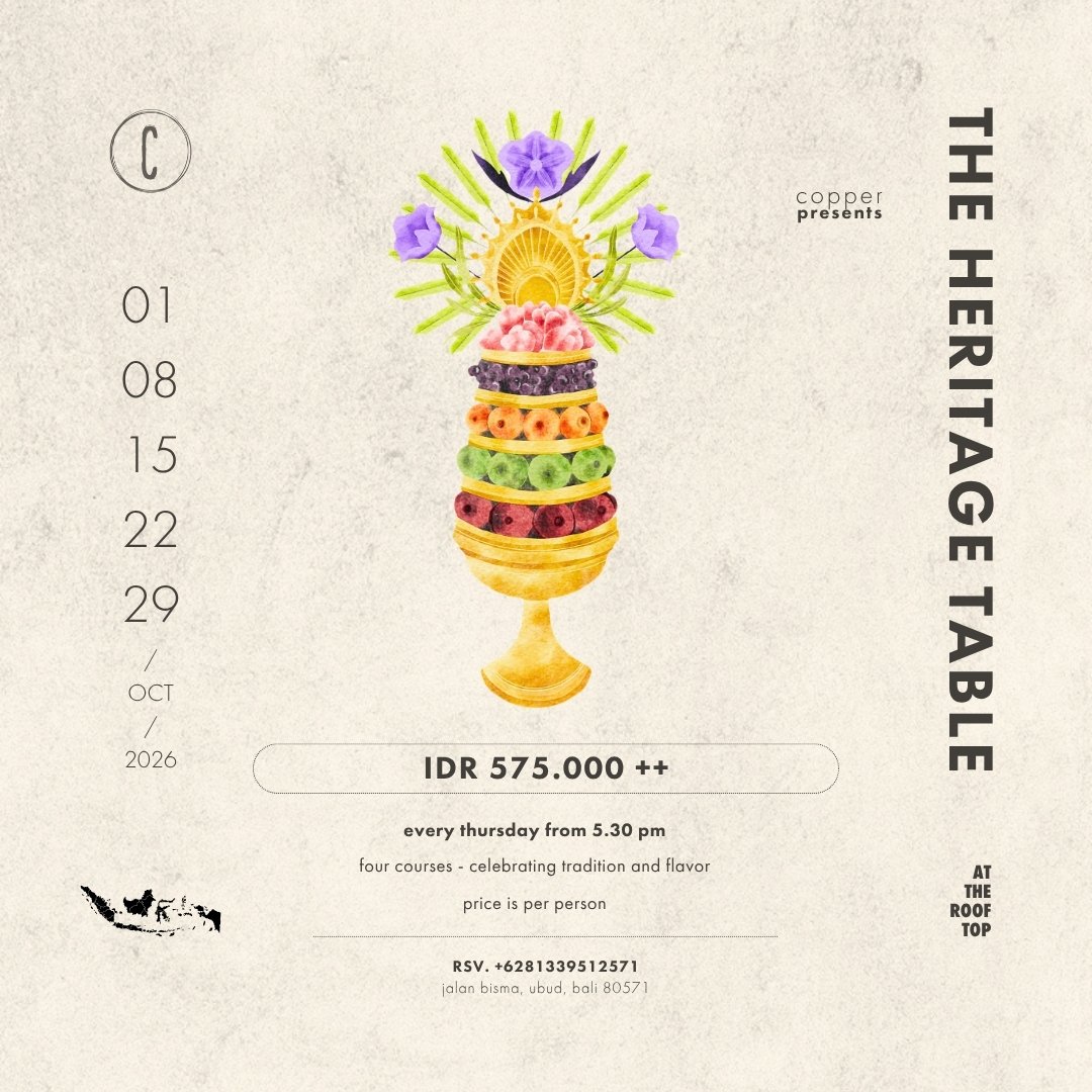 1 OCTOBER - THE HERITAGE TABLE