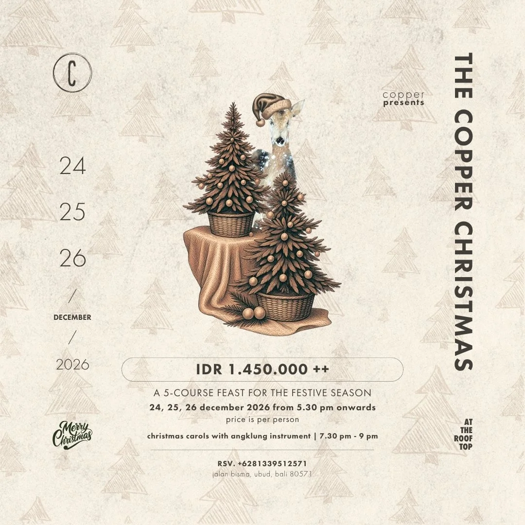 christmas dinner at copper rooftop restaurant in ubud