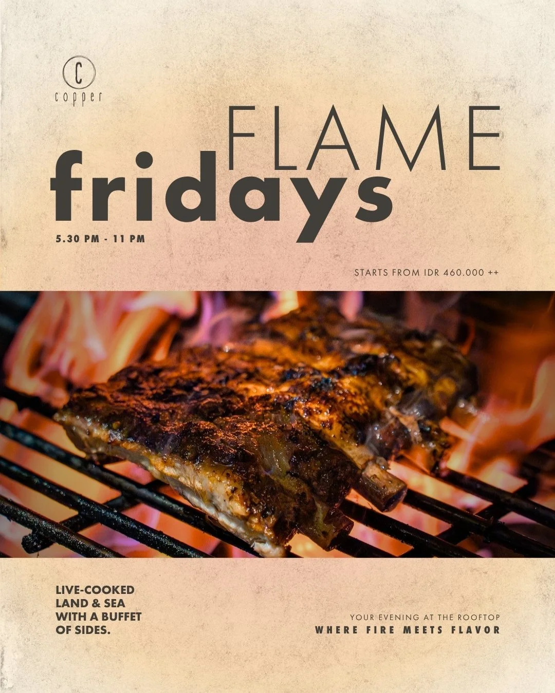 grill night at copper ubud choices of steak and seafood