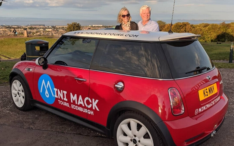 Two of our Mini Mack guests on top of Calton Hill (Instagram: @minimactours)