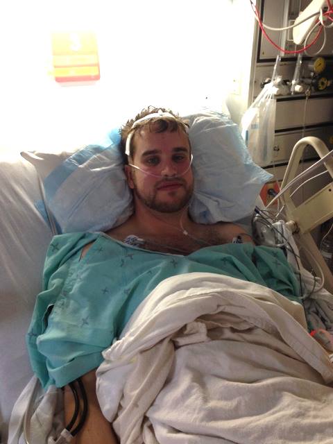 "October 8th, 2013, the day after surgery. My already enormous head was even more enormous than usual."