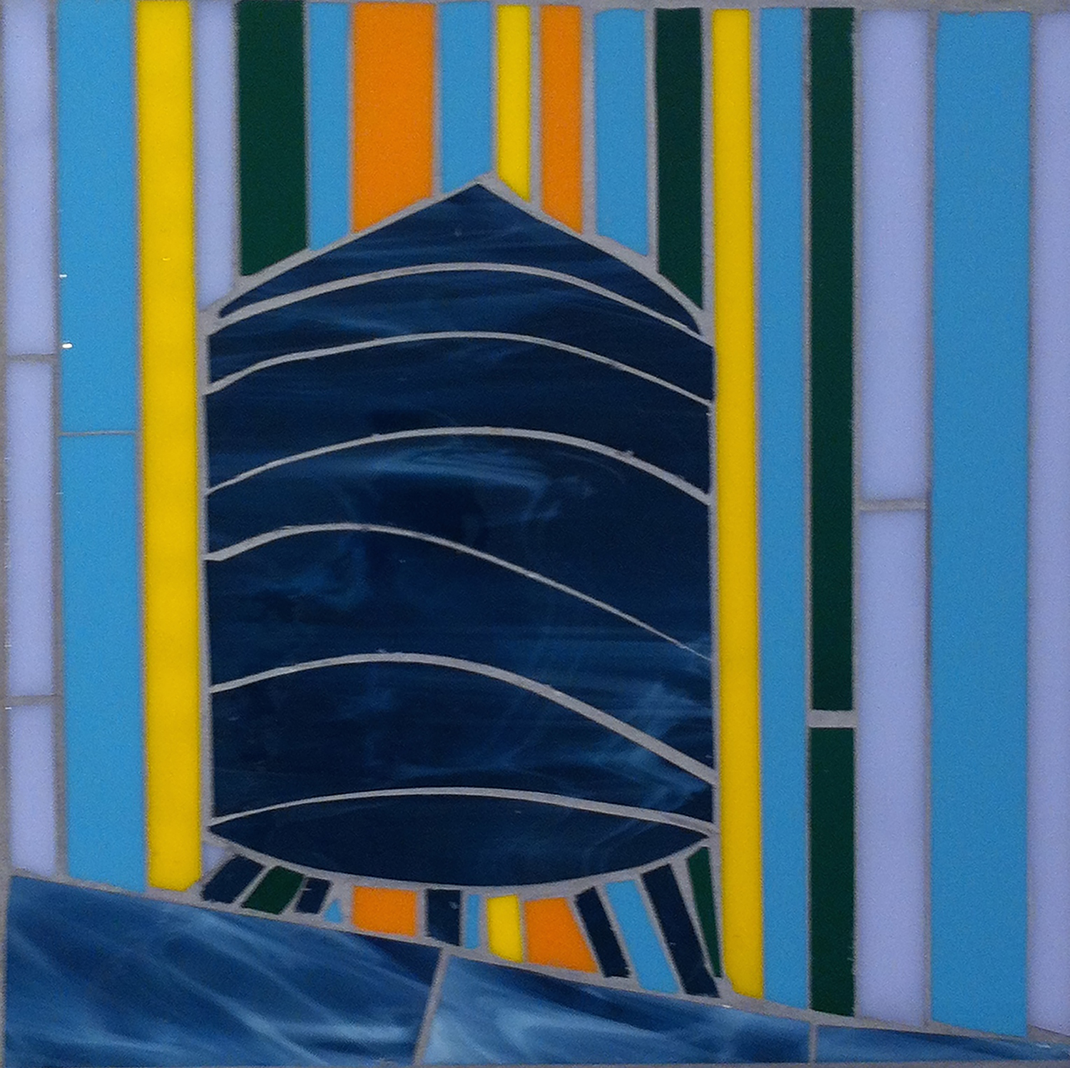 BLUE MULTI WATER TOWER 12X12"