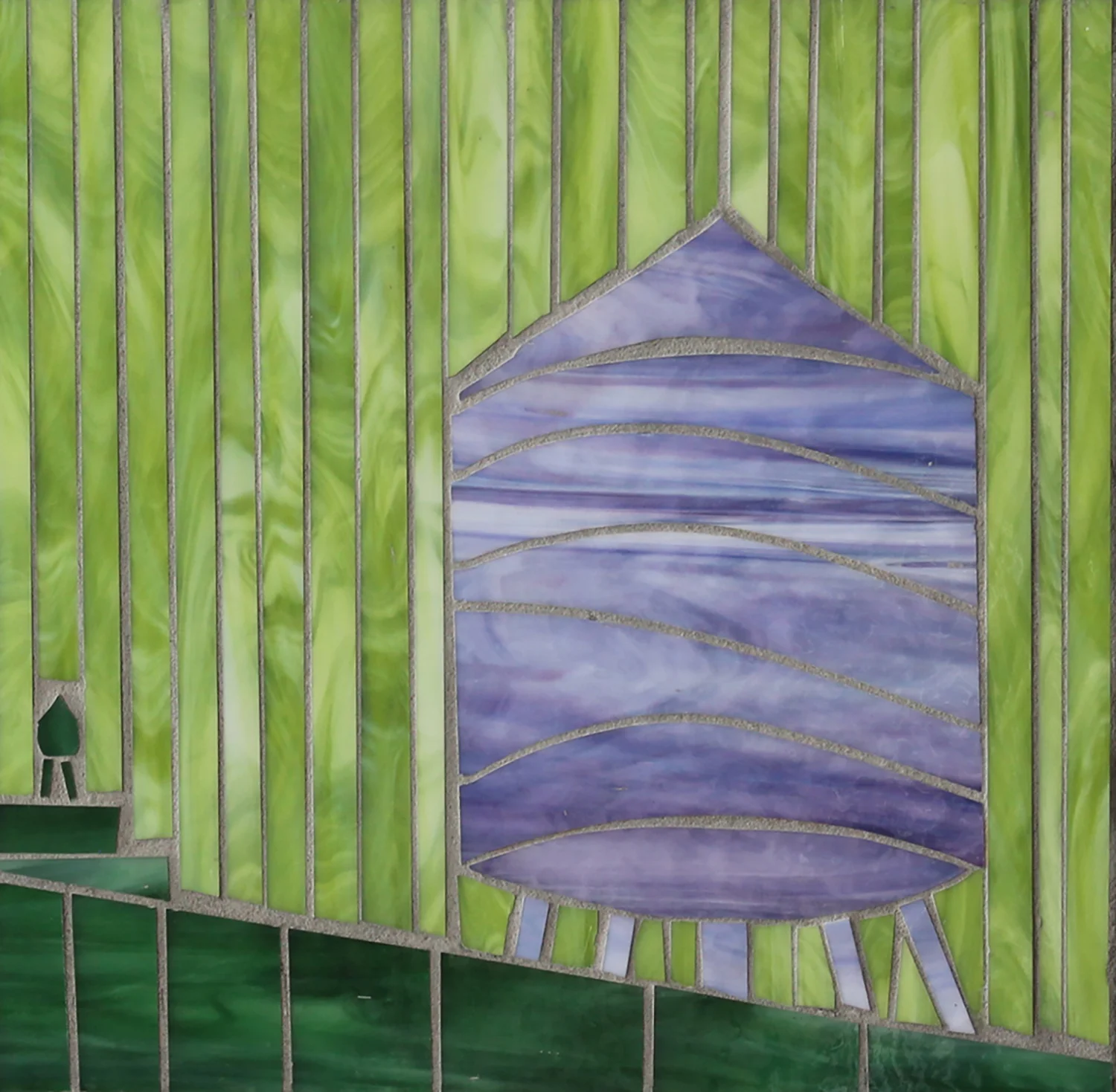 'WATER TOWER GR/PL' 12x12"