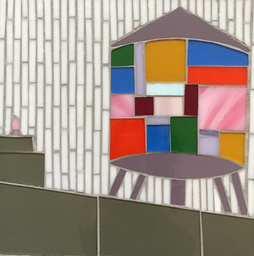'COLOR BLOCK WATER TOWER' 12X12"