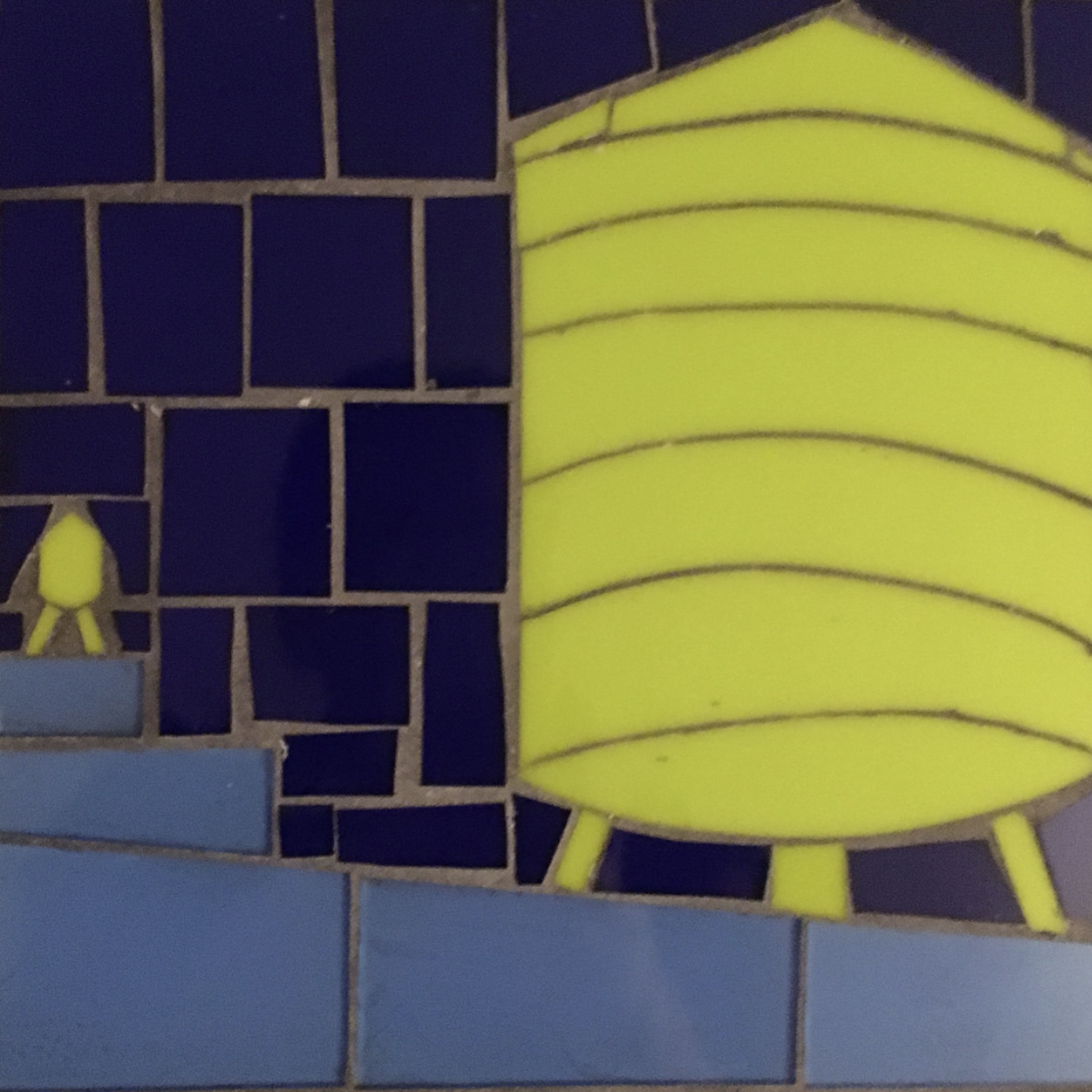 'LIME GREEN WATER TOWER' 8x8"