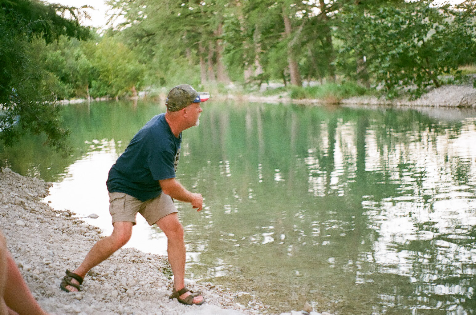 JP demonstrating his rock skipping skills