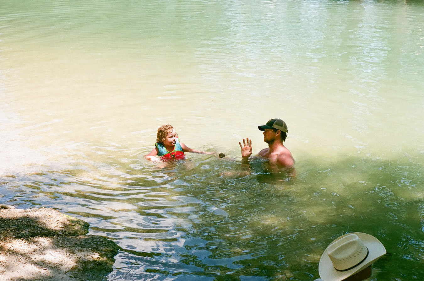 Jacob and Morgan in the river