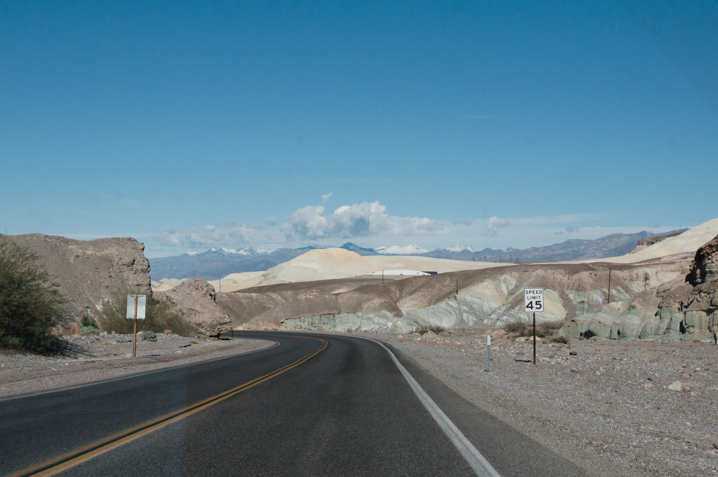 The descent into Death Valley National Park