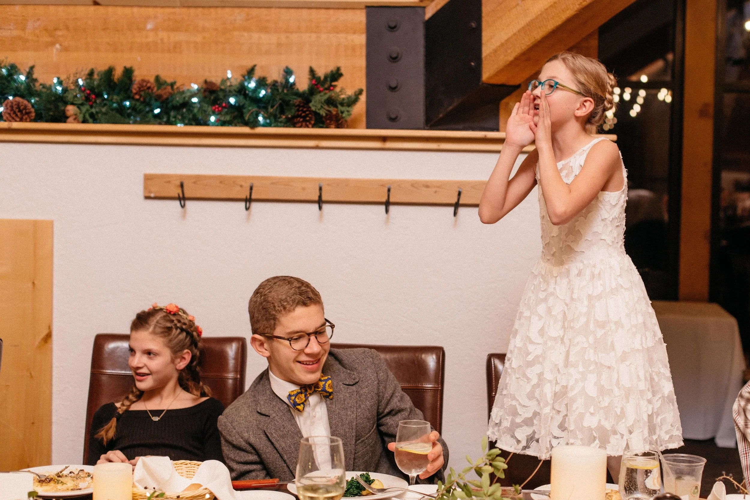 My youngest sister Lilly said that she wanted to give a toast, but started crying, so she just stood up and yelled "congrats!" instead. My heart.