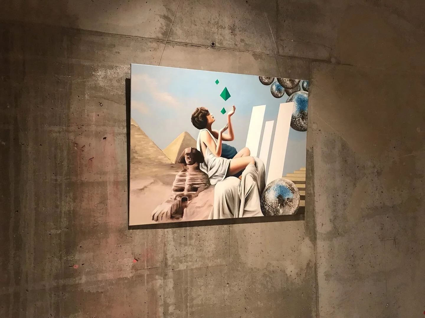 &ldquo;Mirrorage,&rdquo; from my current exhibition, &lsquo;Backstage at the Galaxy.&rsquo; Thanks to everyone who made it to the opening yesterday, it was a blast! 
* 
Denizen House, K&ouml;penicker Str. 40, Berlin 
*
#berlinkunst #berlinaustellung 