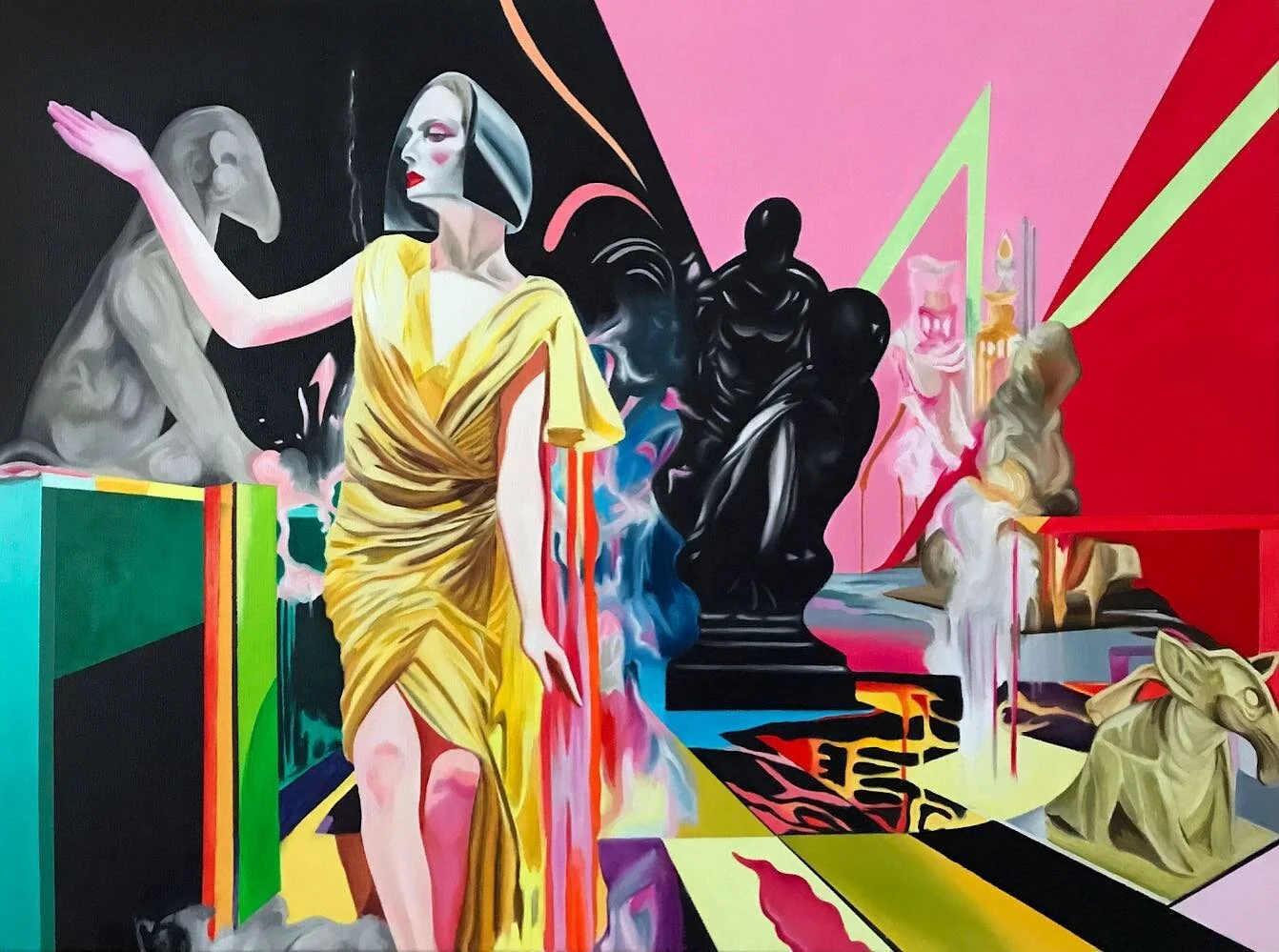 Ready to Wear, 60cm x 80cm, oil and acrylic on canvas. Depicting the strange events in department stores late at night when an entirely new shift begins.
.
.
#departmentstore #contemporarypainting #contemporaryoilpainting #contemporarysurrealism #ber