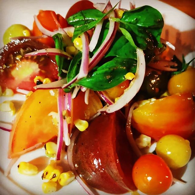 #heirloomtomatoes #seasonalproduce #parkslope #palosanto #brunch