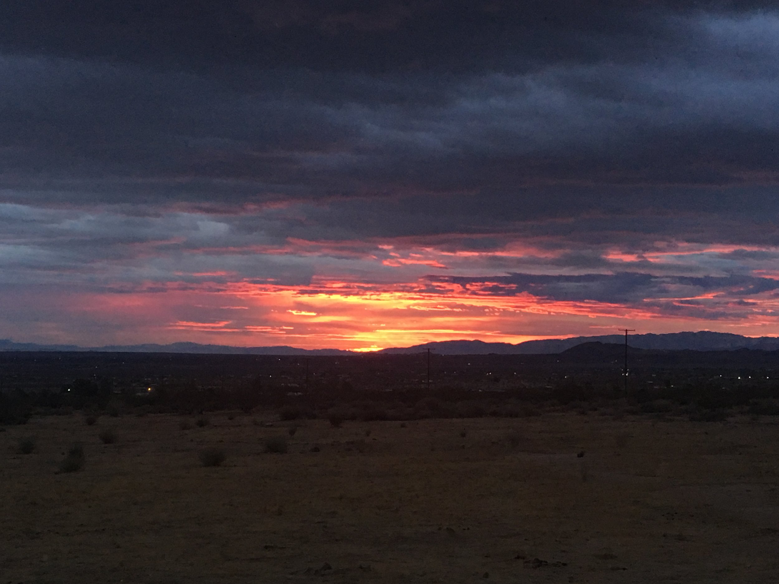 Sunrise in the Mojave Desert.