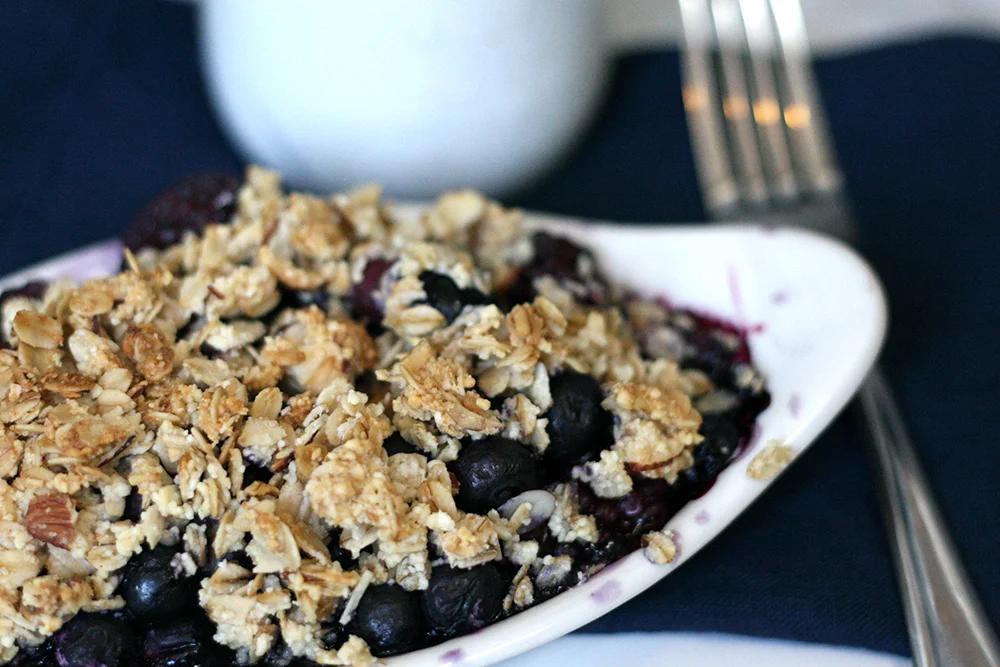 Blueberry-blackberry crisp from Caridiology cooks. Recipe here .