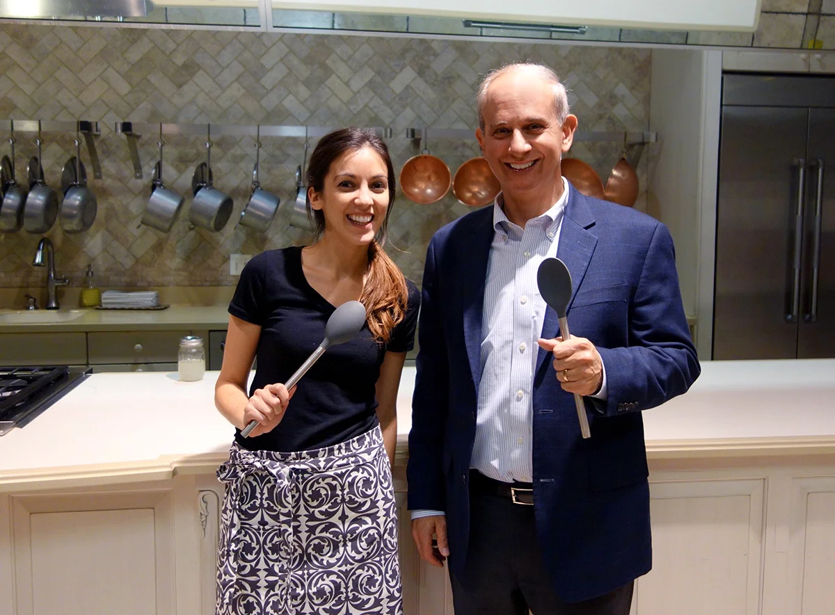 Dr. Stephen devries and me in the chopping block kitchen.
