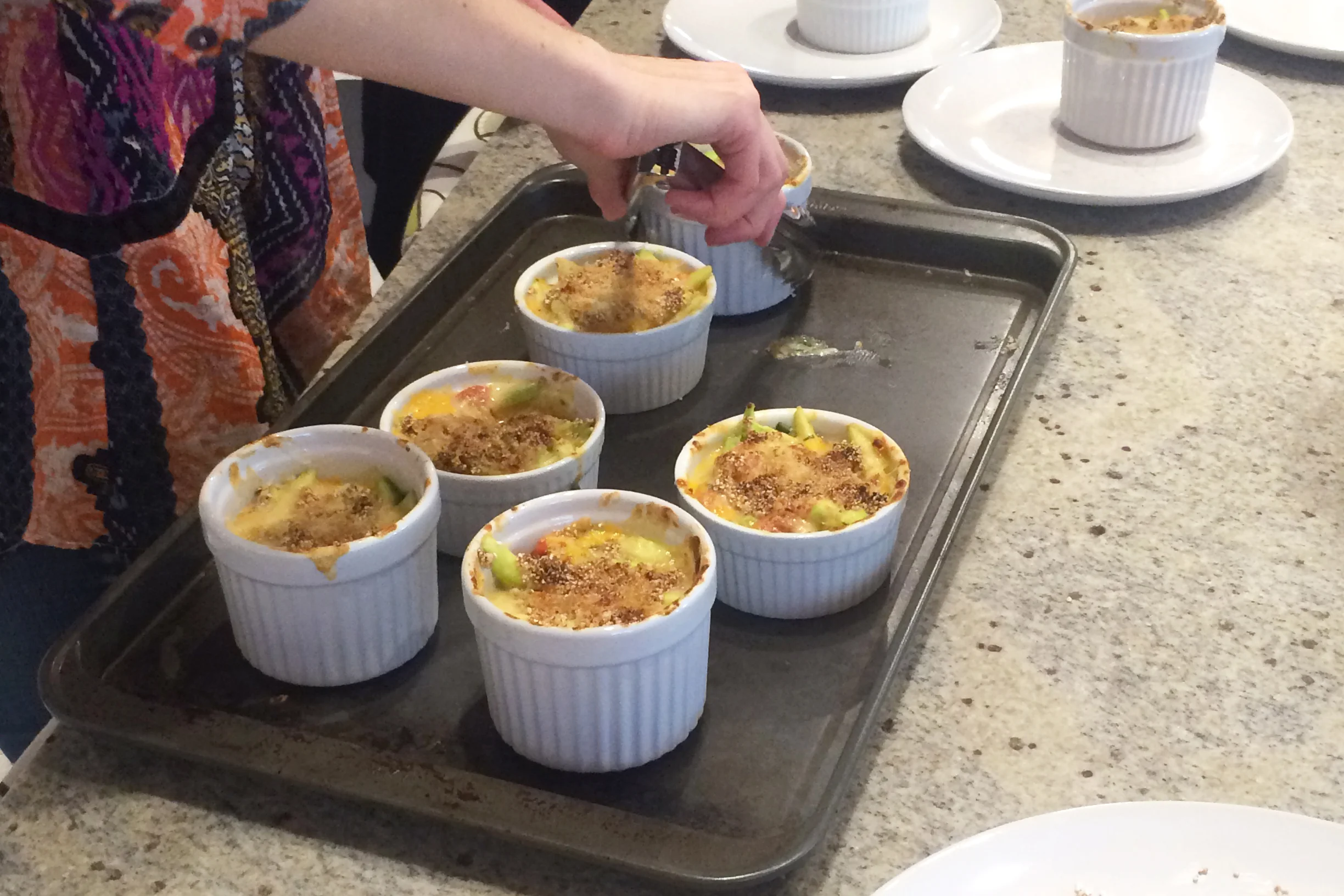 serving up my $10,000 zucchini mac and cheese at Enerspace for a lunch and learn workshop.