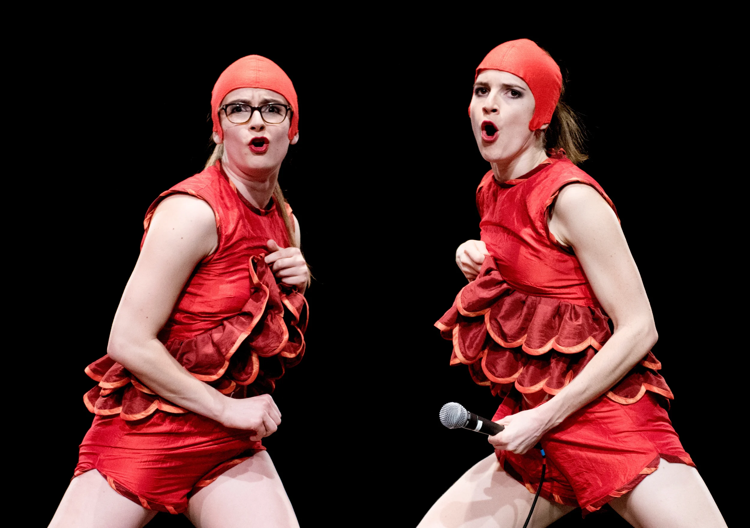 Nora performing BLOODY NORA! by Liz Aggiss. Photo Camilla Greenwell.