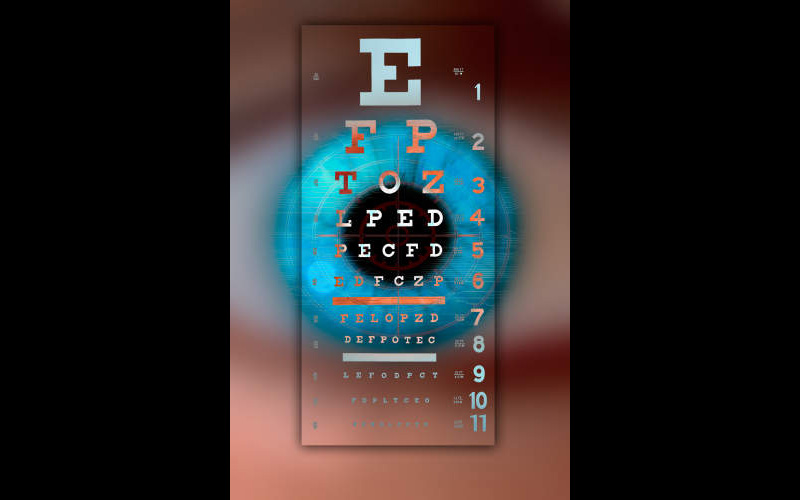 Eye Chart with Blue Eye