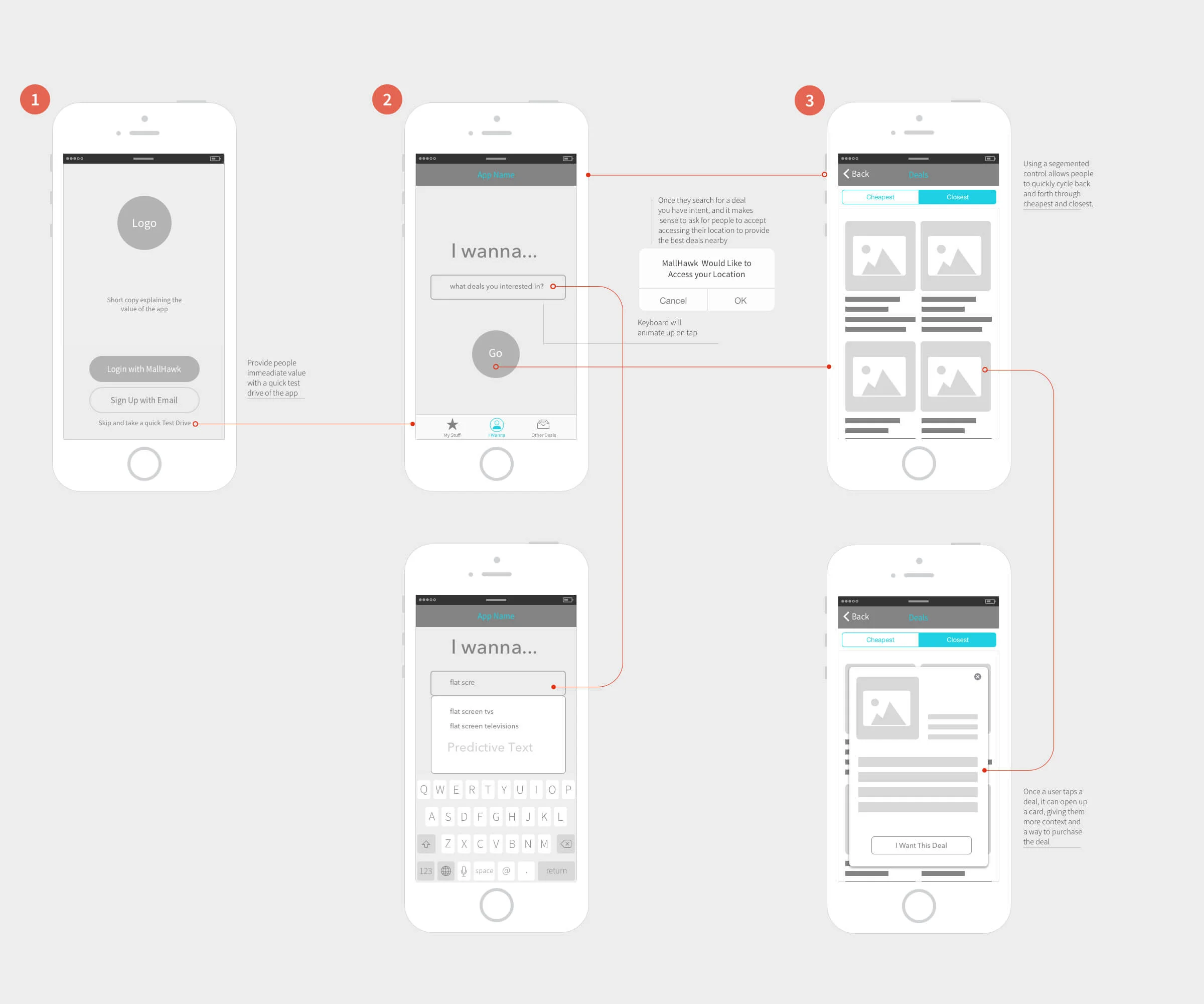 Early flow of iOS app