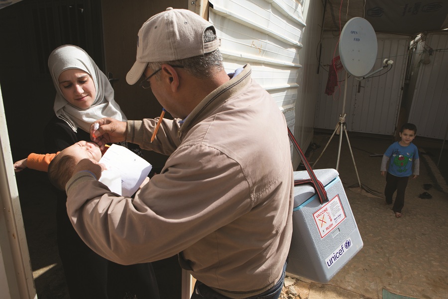 Despite the threat of rebel fighters, shelling, and airstrikes, aid groups have organized thousands of volunteers to administer vaccine. According to UNICEF, this effort is part of the biggest immunization campaign in Middle Eastern history — one th
