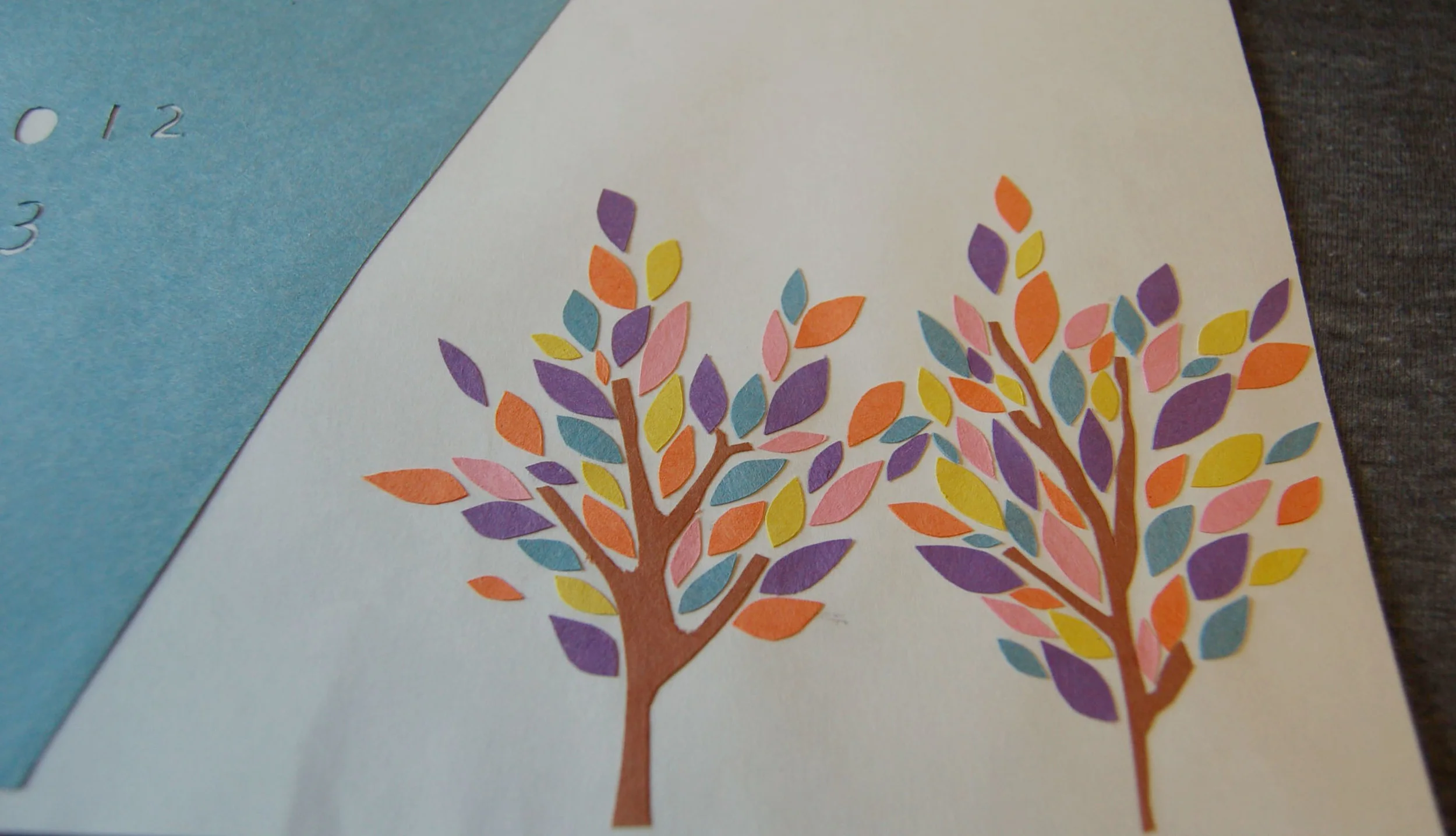  detail of trees in a birthday card, 2012. 