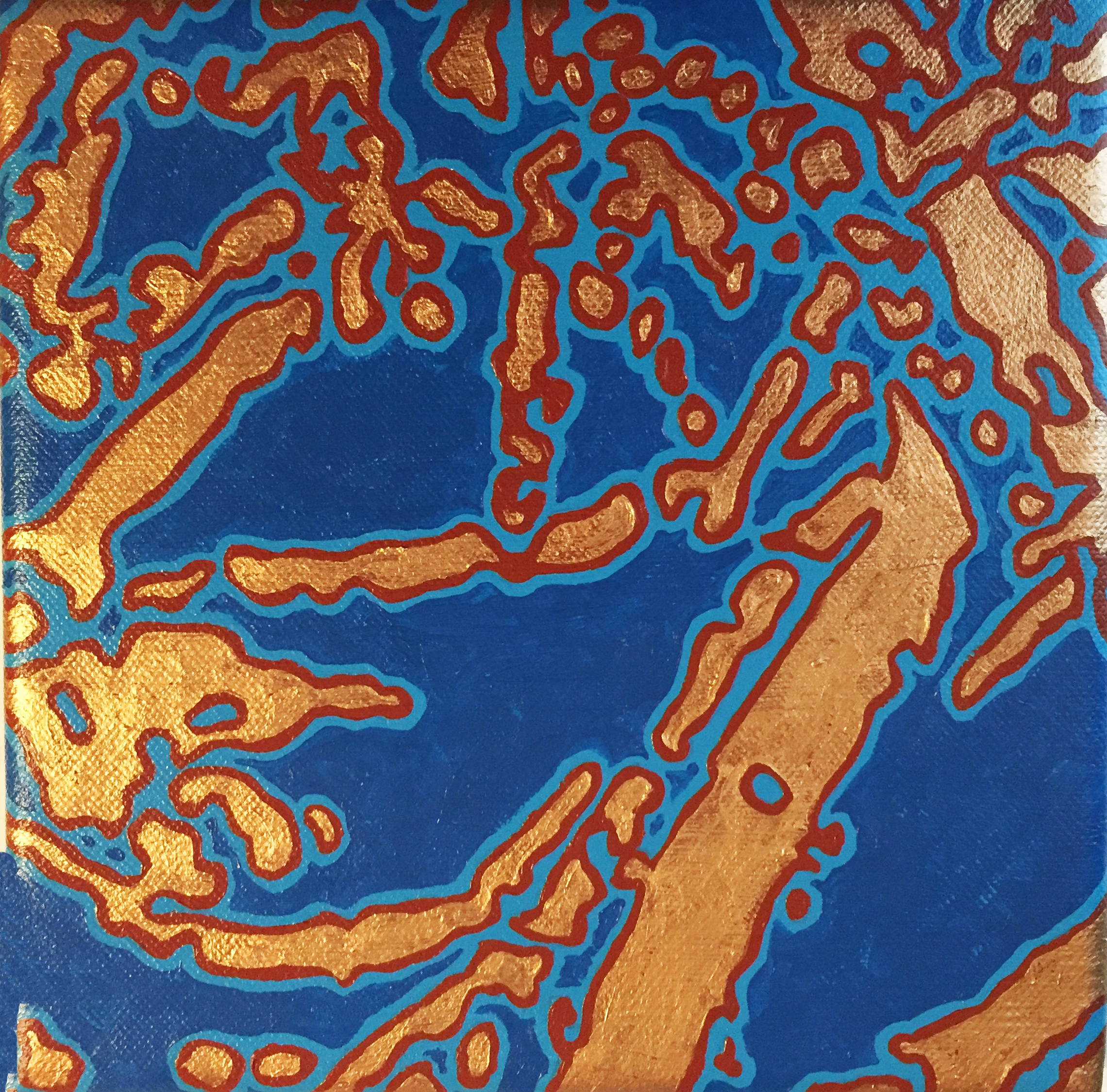 Copper and Blue Triolet