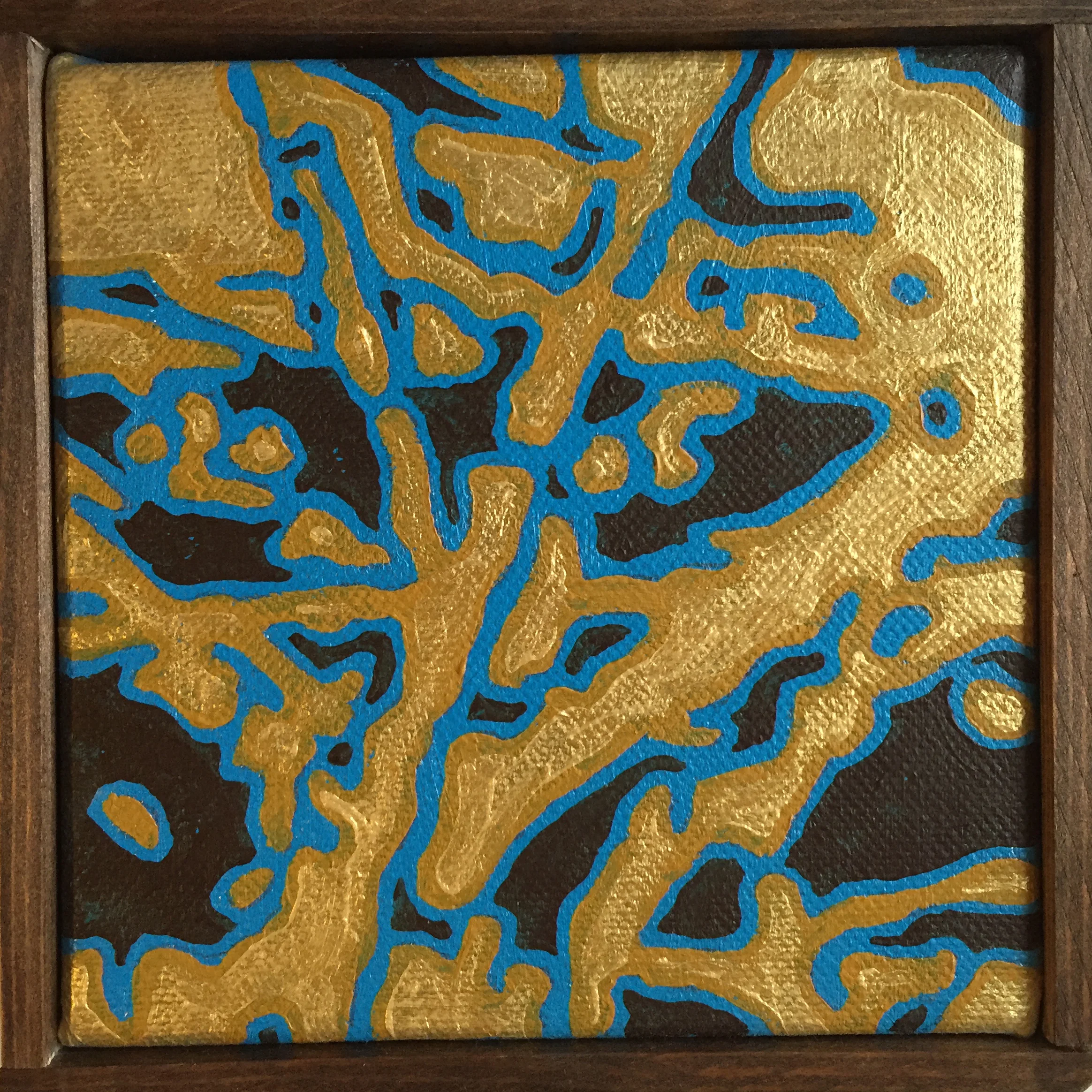 Tanka with Gold and Blue