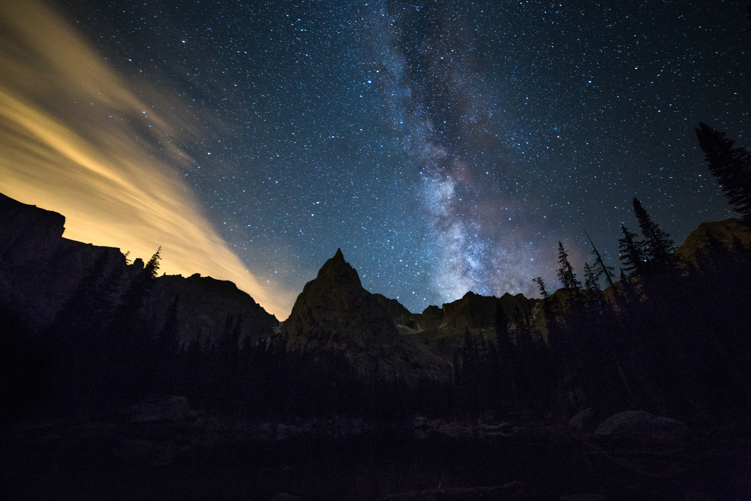 f/2.8, ISO 3200, 30", Lone Eagle Peak, Indian Peaks Wilderness, 9/6/15, ~1:00am.