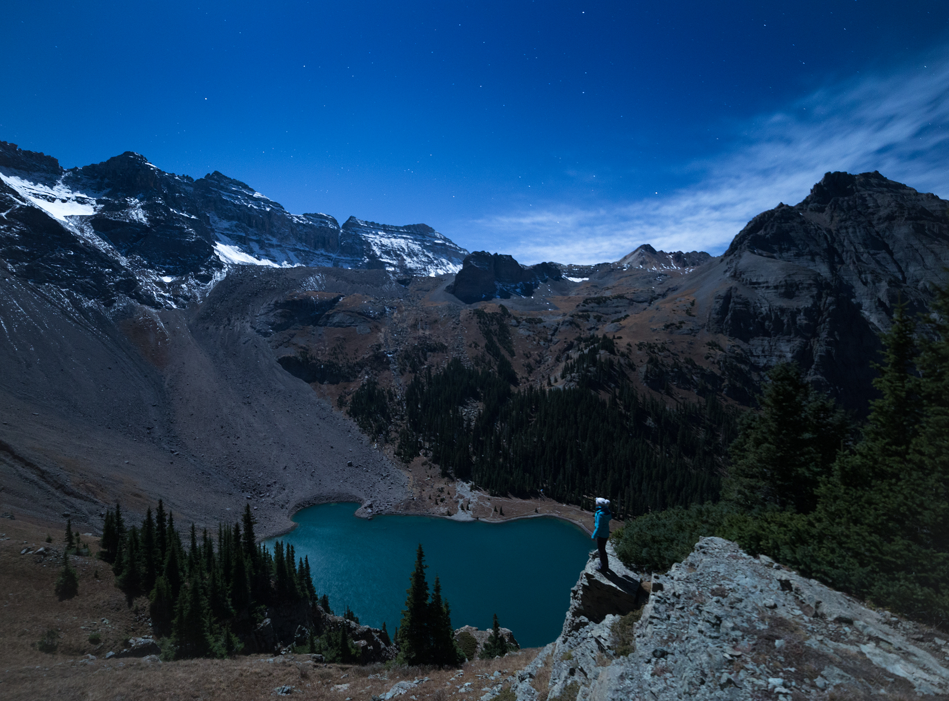 f/4, ISO 1250, 8", Overlooking Lower Blue Lake, Mt. Sneffels Wilderness, 10/14/16, 2:00am.