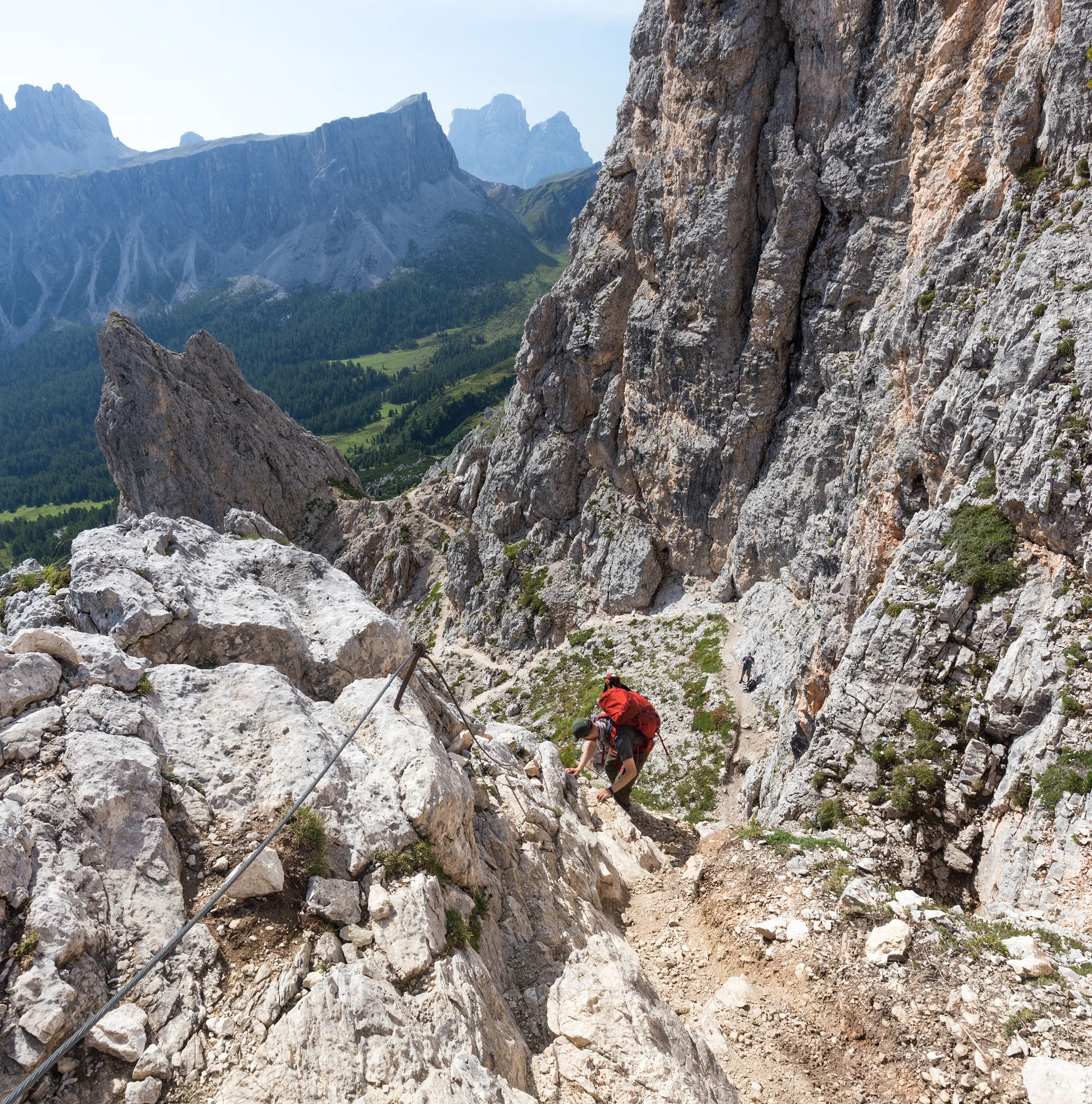 Our friend Evan makes his way down the via ferrata route