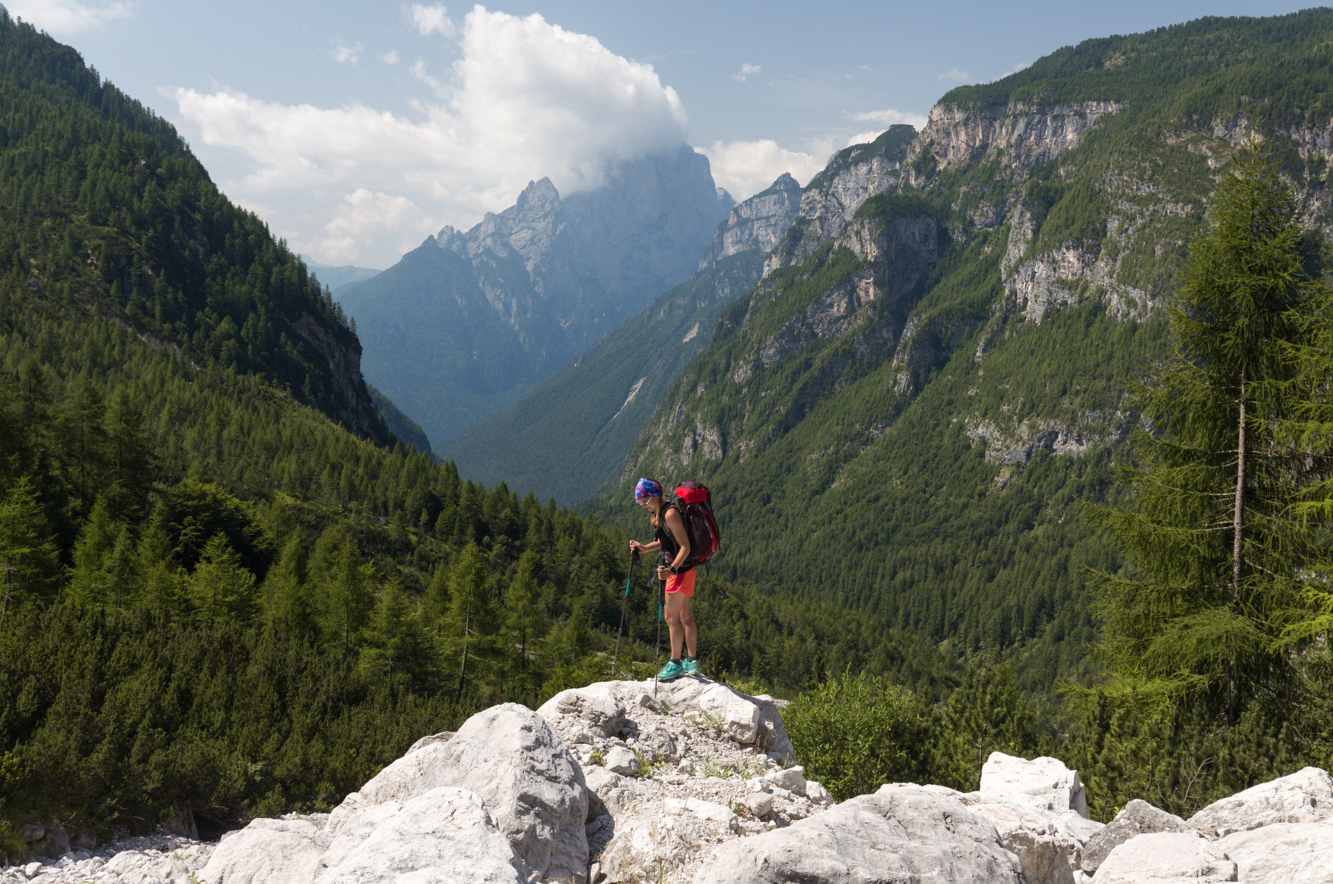 Heading from Rifugio Coldai to Rifugio Carestiato