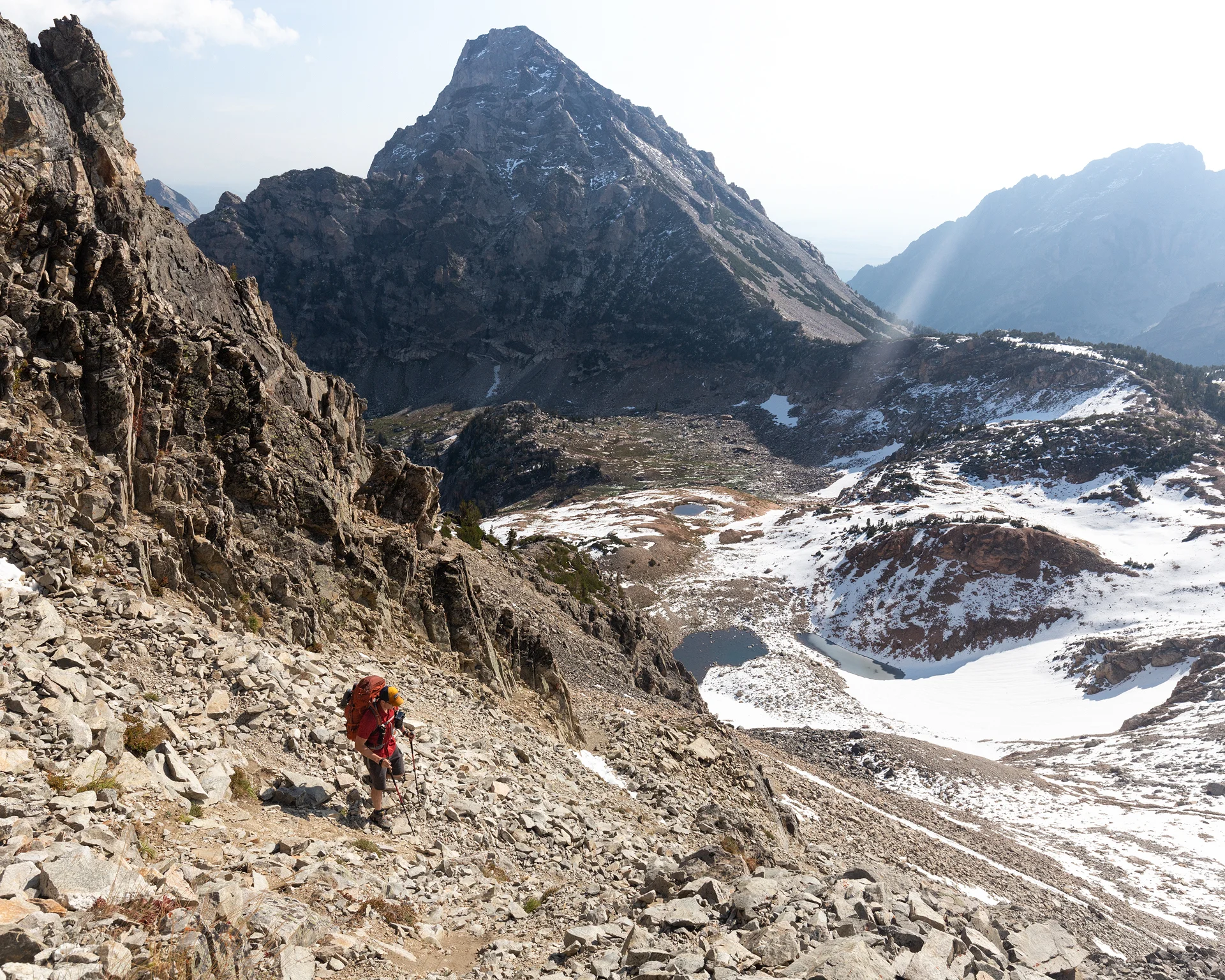 Alex beginning the hike down from Paintbrush Divide