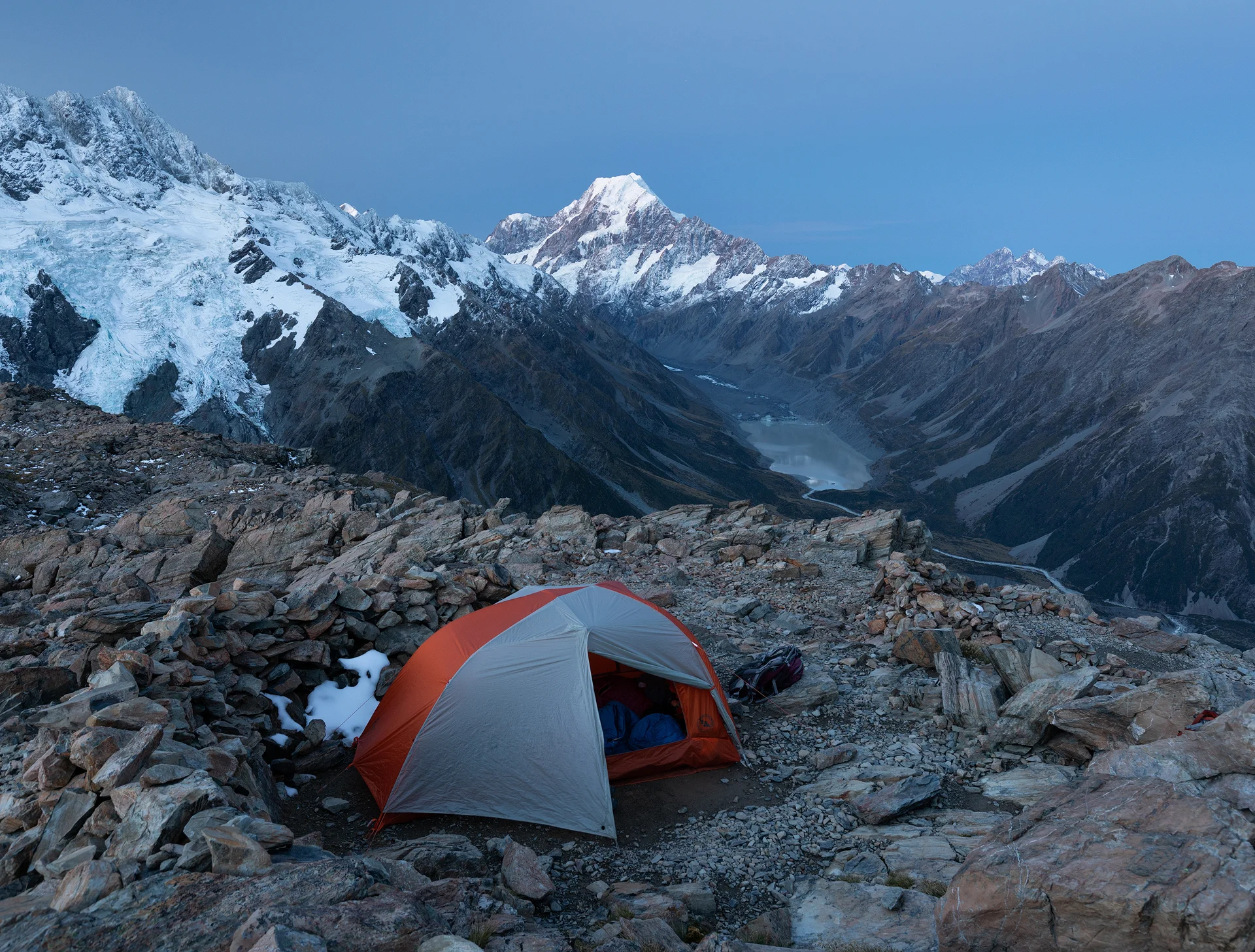 Camp near Mueller Hut