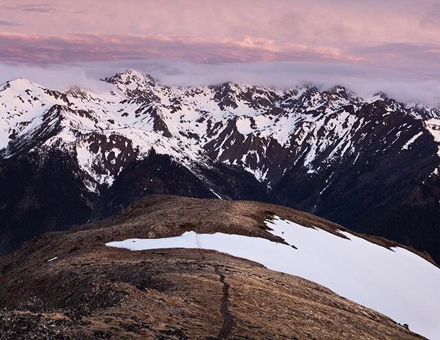 Photos from a sunrise in the Olympics a few weeks ago.

It&rsquo;s been a dreary June. It feels more like Junuary, with lots of overcast days. I&rsquo;ve only been hiking once this month and I spent most of that hike in fog. But, it looks like there 