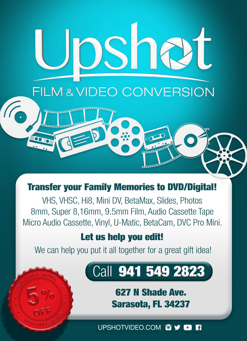 Posible Motivación Tentación Upshot Video Productions - VHS to DVD - In-house Video Transfer Service  based in Sarasota, FL - Also Super 8 to DVD, 8mm to DVD, Hi8 to DVD, Mini  DV to DVD,