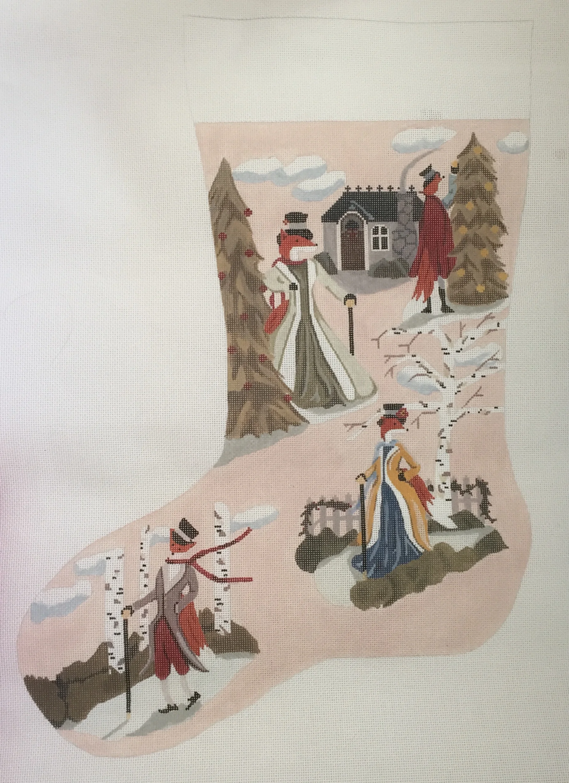Dapper Foxes WW001 19" x 13" on 18 or 13 mesh