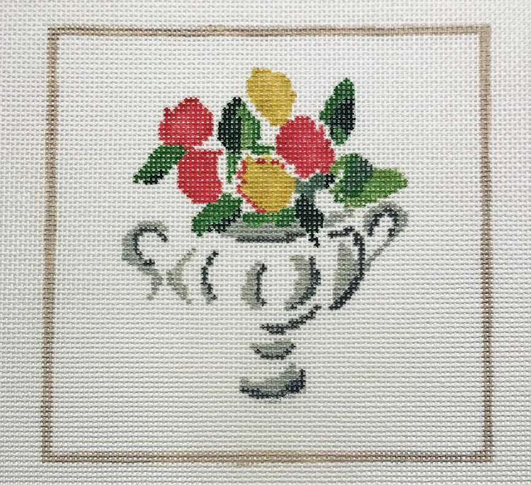 Modern Rose DG-2G 5” x 5” on 18 mesh 7”x7” on 13 mesh