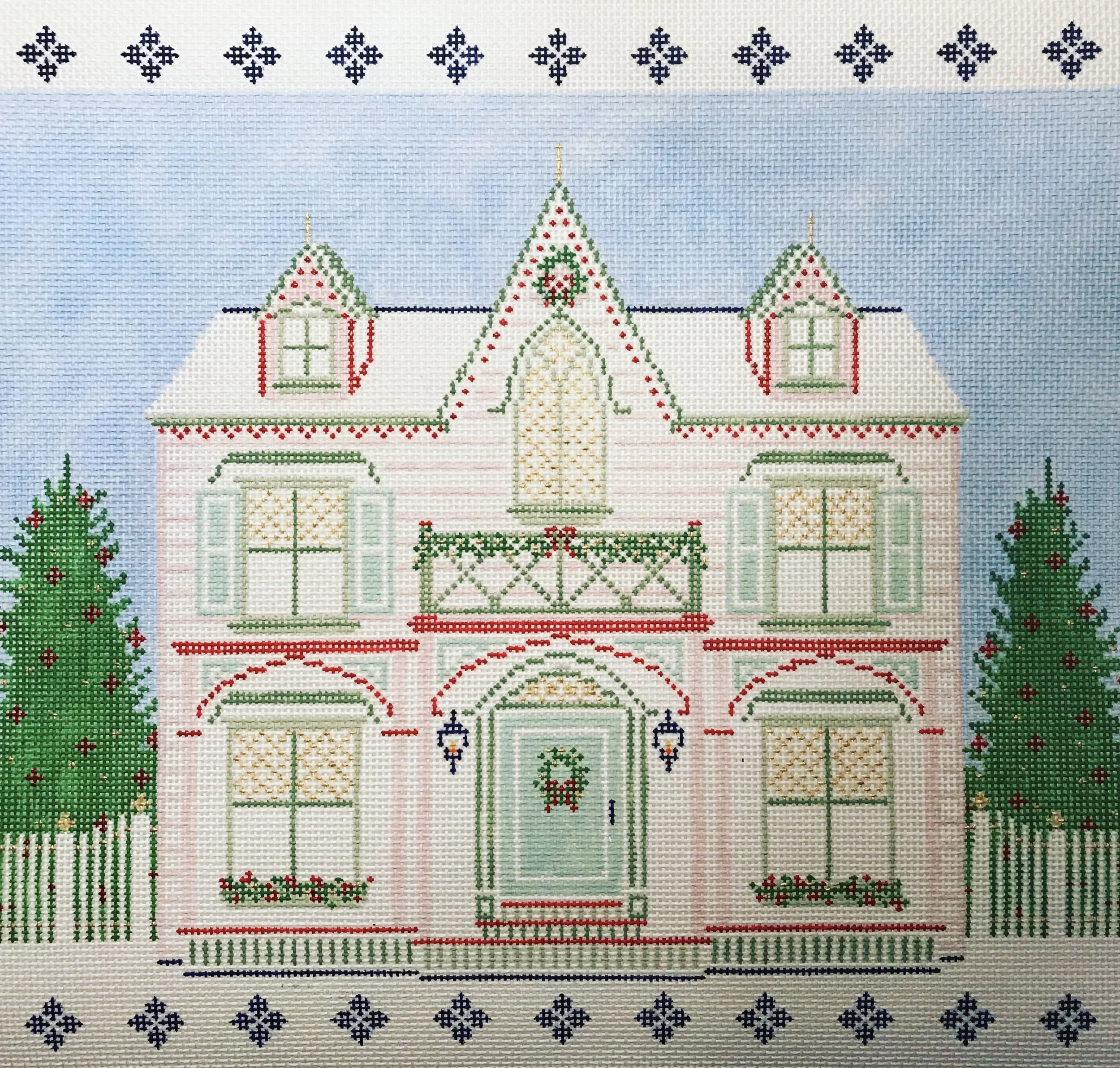The Peppermint House 15QQ 14”x12” on 13 mesh