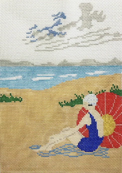 Beach Lady SF2 10” x 7” on 13 mesh