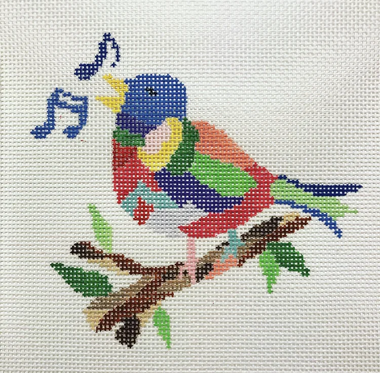 Four Colly Birds CP-2D 4” x 4.5” on 18 mesh
