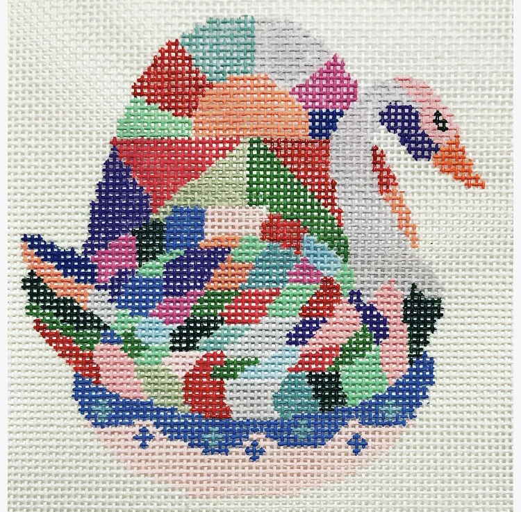 Six Geese A-laying CP-2F 4” x 4” on 18 mesh