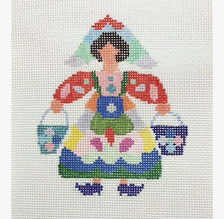 Eight Maids A-milking CP-2H 4” x 3.5” on 18 mesh