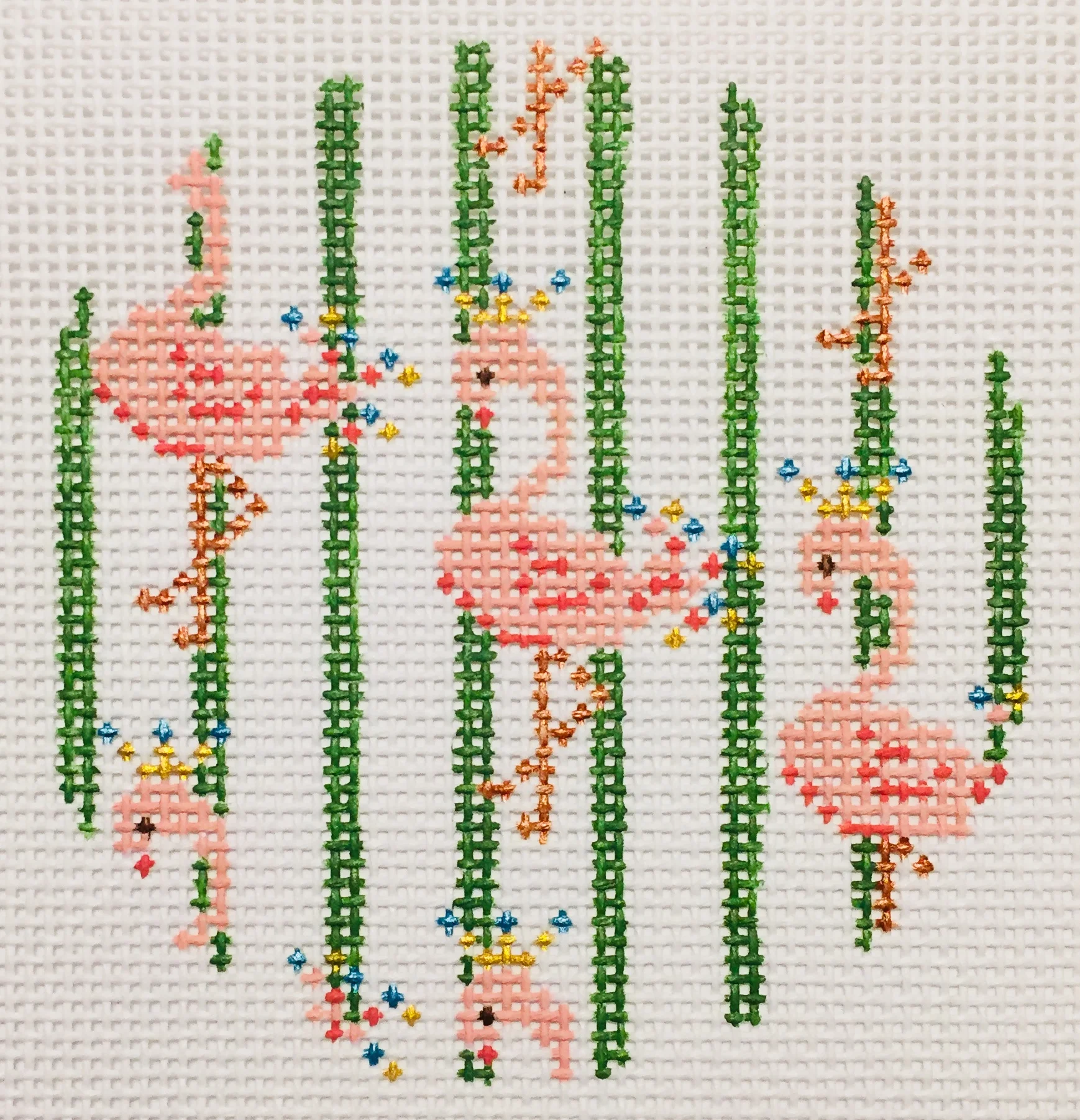 Flamingo Round 18F 4” round on 13 mesh