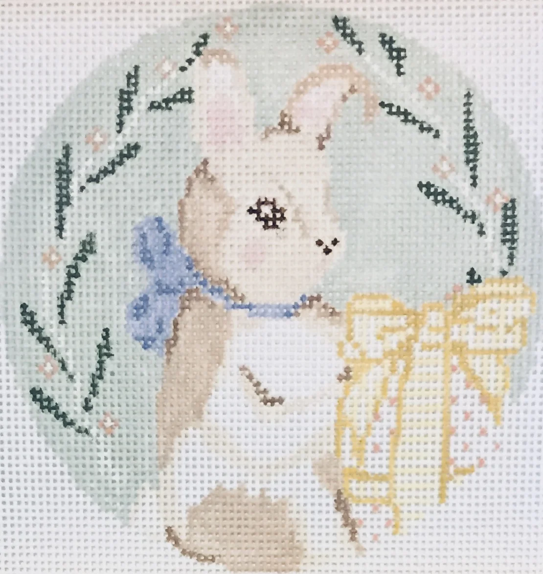Bunny 22D 4” round on 18 mesh