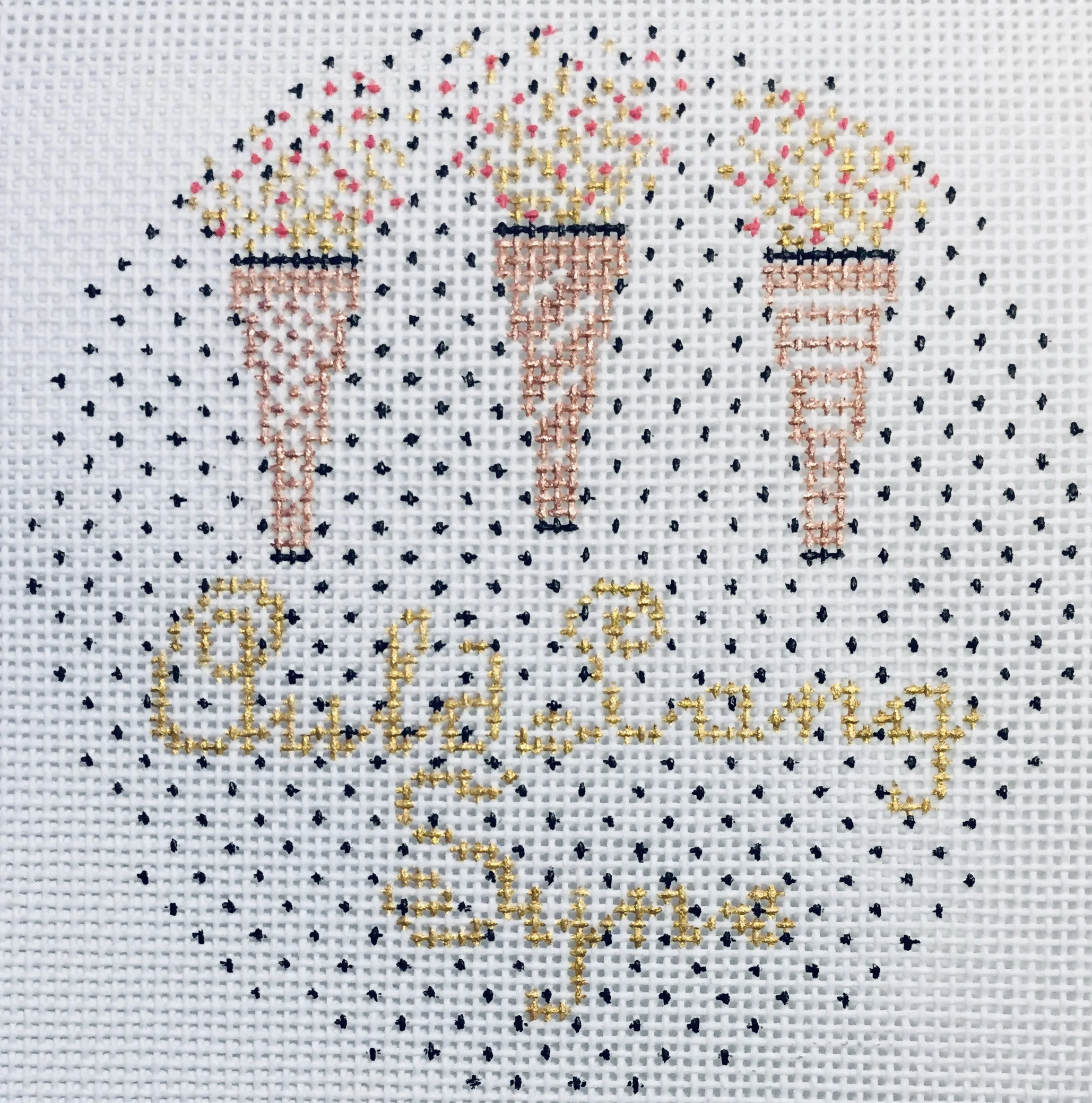 Auld Lang Syne 22A 4" round on 18 mesh