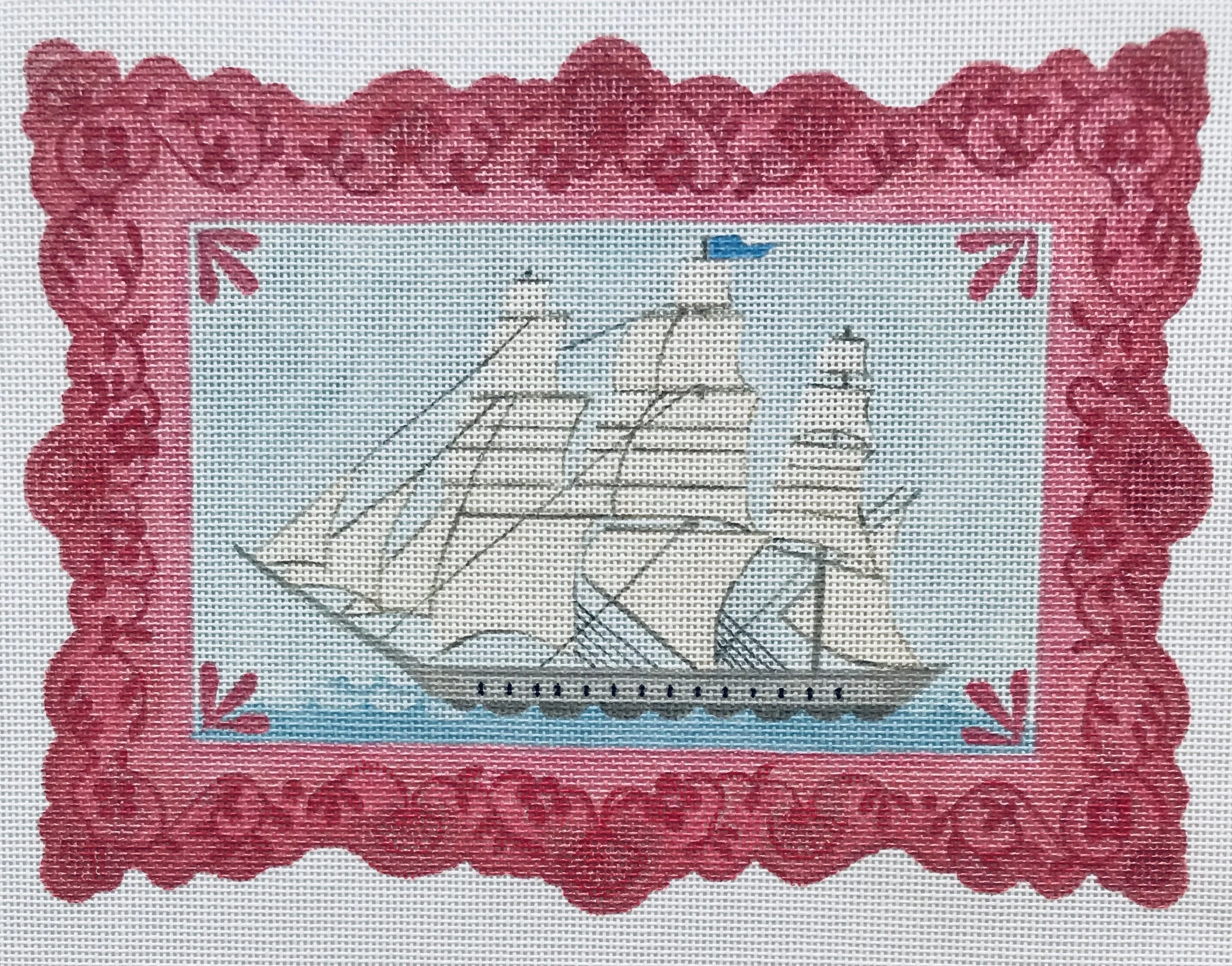 Nantucket Whaler in Pink Luster TSG10 9.5” x 7” on 18 mesh