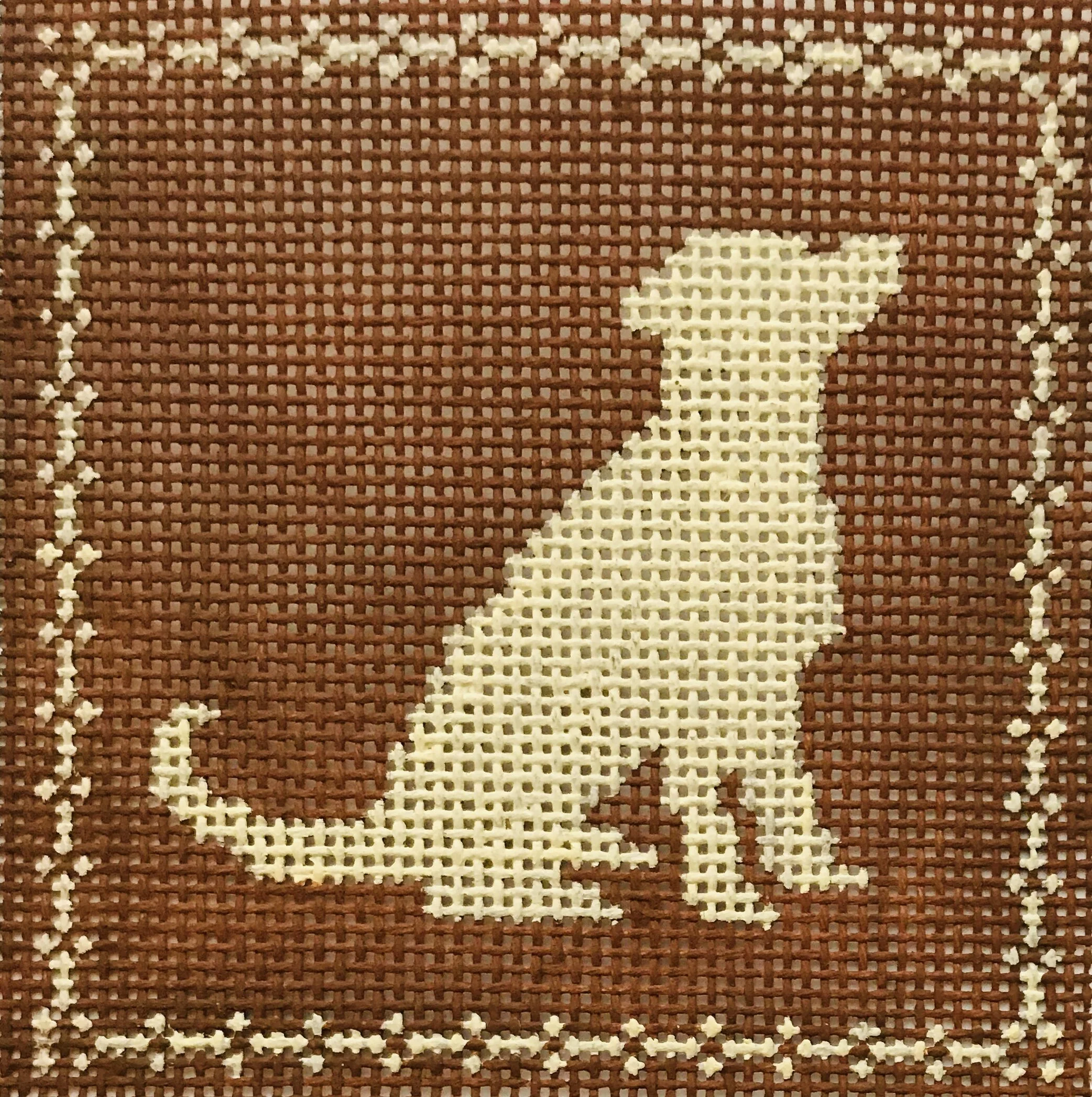 Sitting Labrador AL100 4” x 4” on 14 mesh