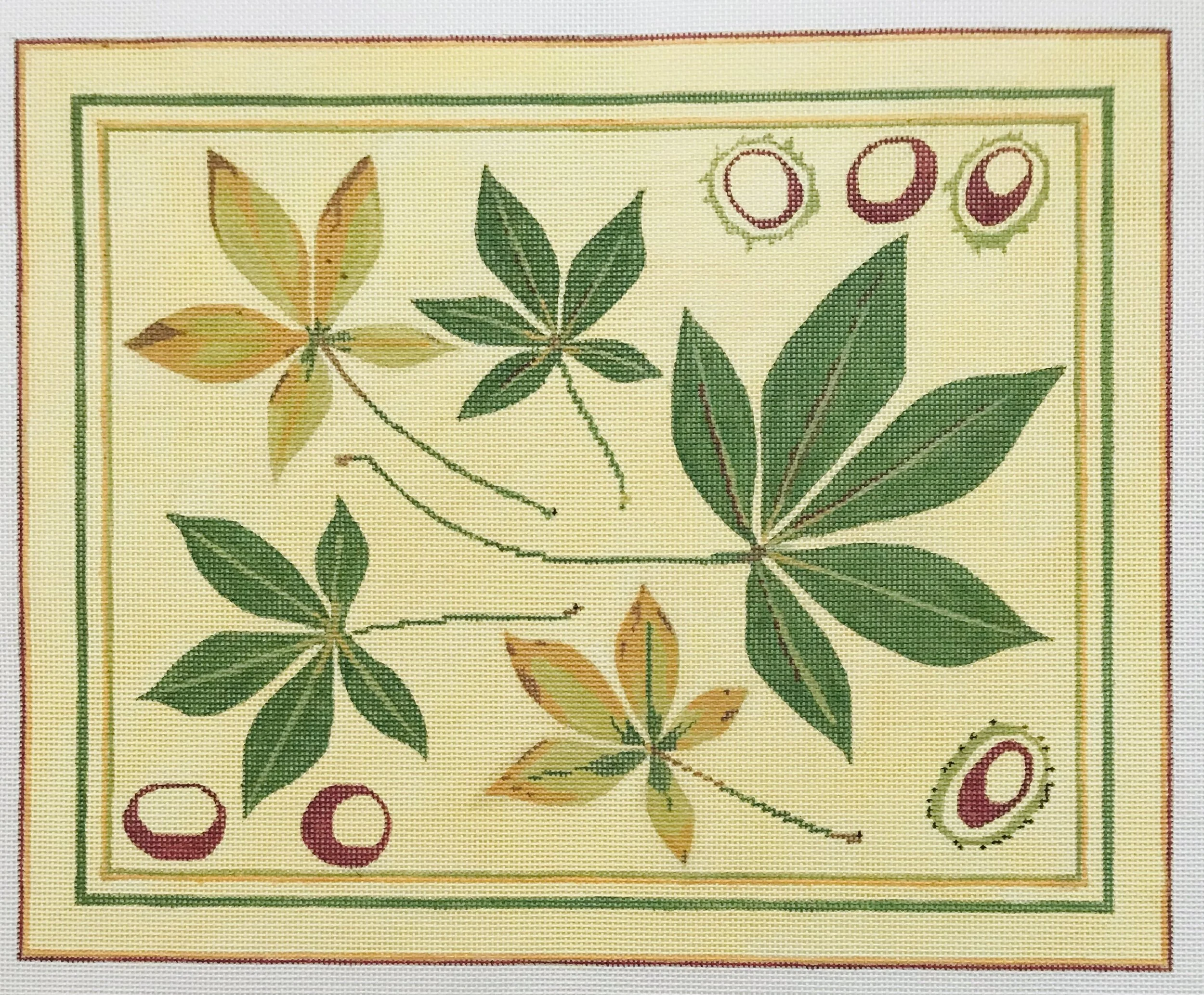 Buckeye Leaves ALBL1 12.25” x 10” on 18 mesh